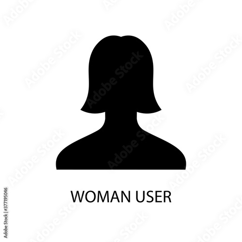 User black sign icon woman. Vector illustration eps 10