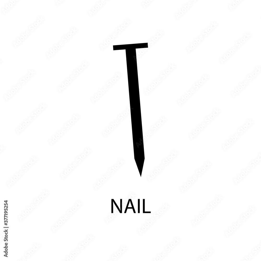 Black nail sign icon. Vector illustration eps 10 Black nail sign icon. Vector illustration eps 10