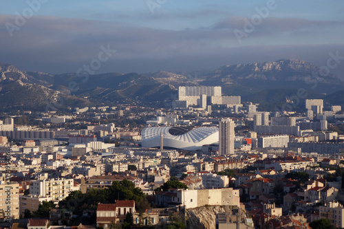 Marseille aerial panoramic view. Marseille is the second largest city of France. © otmman