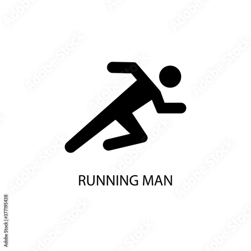 running man black sign icon. Vector illustration eps 10