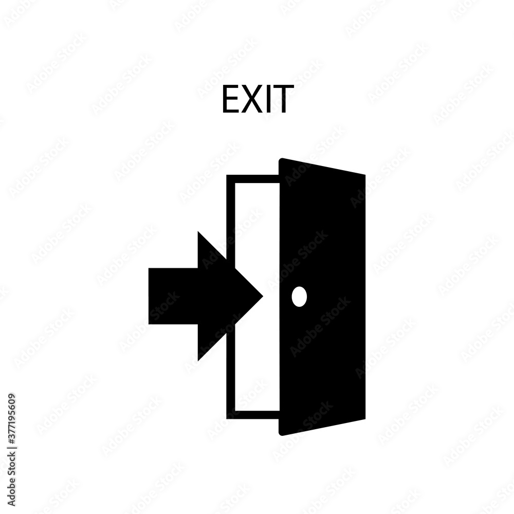 Black exit sign icon. Vector illustration eps 10 Black exit sign icon. Vector illustration eps 10