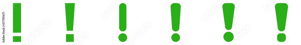Exclamation Mark Icon Green | Attention Illustration | Warning Symbol | Caution Logo | Important Sign | Isolated | Variations Exclamation Mark Icon Green | Attention Illustration | Warning Symbol | Caution Logo | Important Sign | Isolated | Variations
