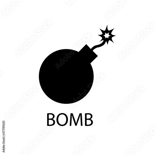 Bomb sign black icon. Vector illustration eps 10
