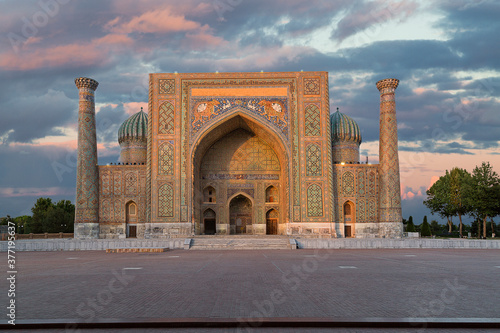Historical madrassa in Registan Square, Samarkand, Uzbekistan