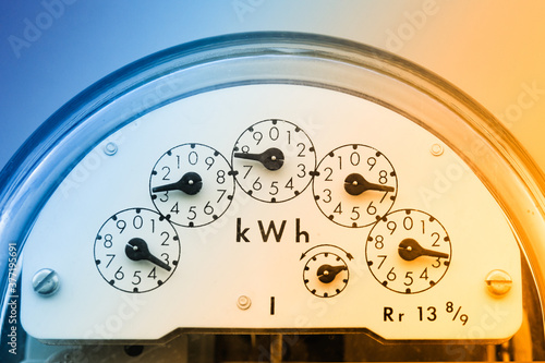 Canvas Print Standard utility power meter close up