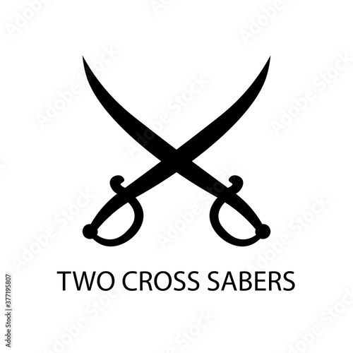 Two saber black sign icon. Vector illustration eps 10