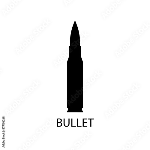 Icon black sign bullet 9mm. Vector illustration eps 10