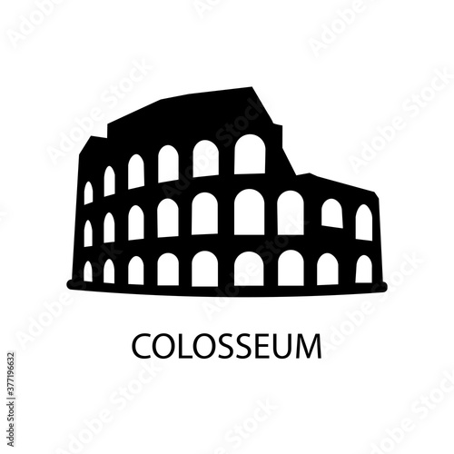 Colosseum black sign icon. Vector illustration eps 10