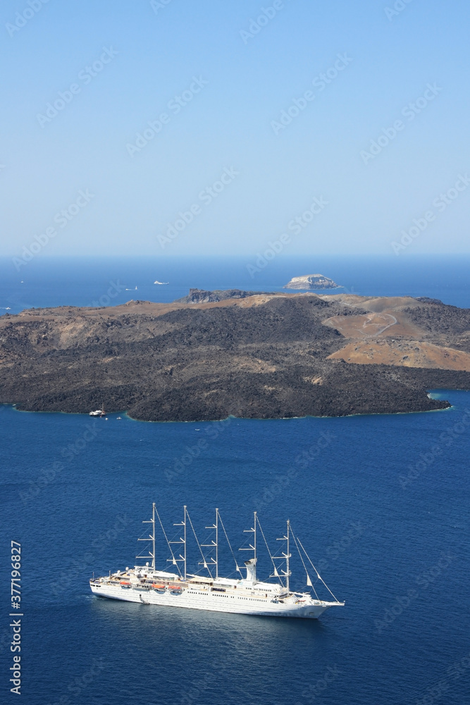 Panorama der Insel Santorini, Griechenland