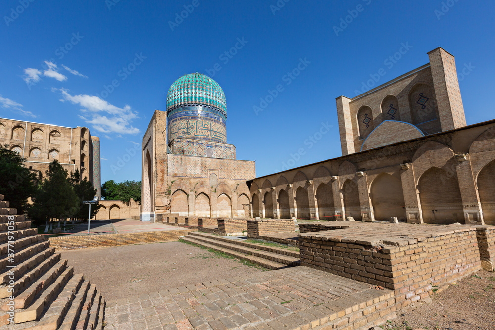 Bibi Khanum mosque in Samarkand, Uzbekistan.