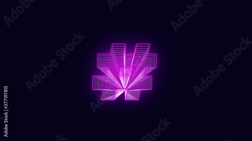 Efecto neo simbolos. symbol. number