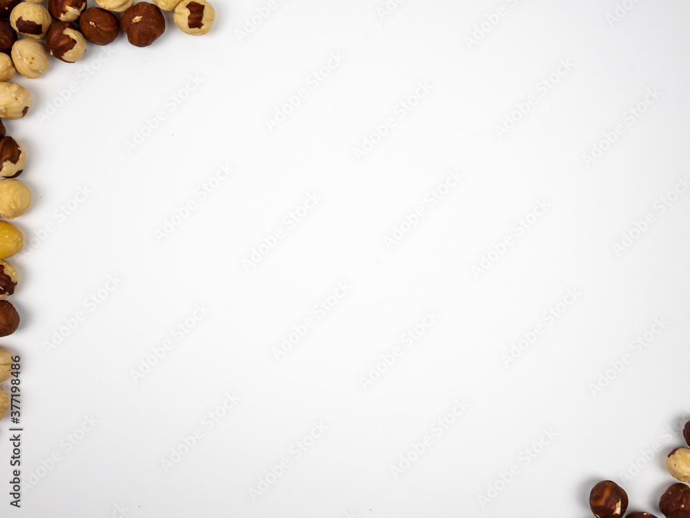 hazelnuts on a white background isolate. Copy space hazelnuts on a white background isolate. Copy space