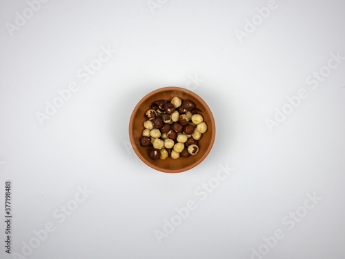 hazelnuts on a white background isolate. 