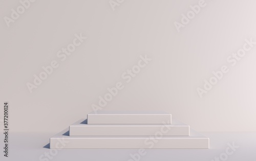 Rectangular 3D podium for product demonstration in gray  3d render