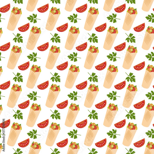 Vector seamless pattern Takeaway Food Street Lunch