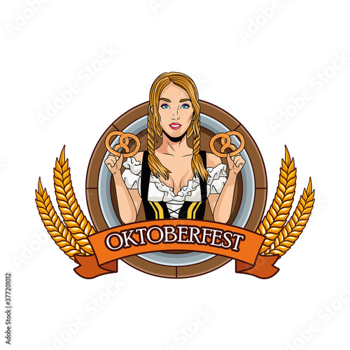 sexi german woman with pretzels character
