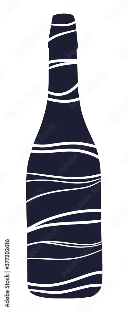 Vector illustration in trendy style poster with bottle of wine Vector illustration in trendy style poster with bottle of wine