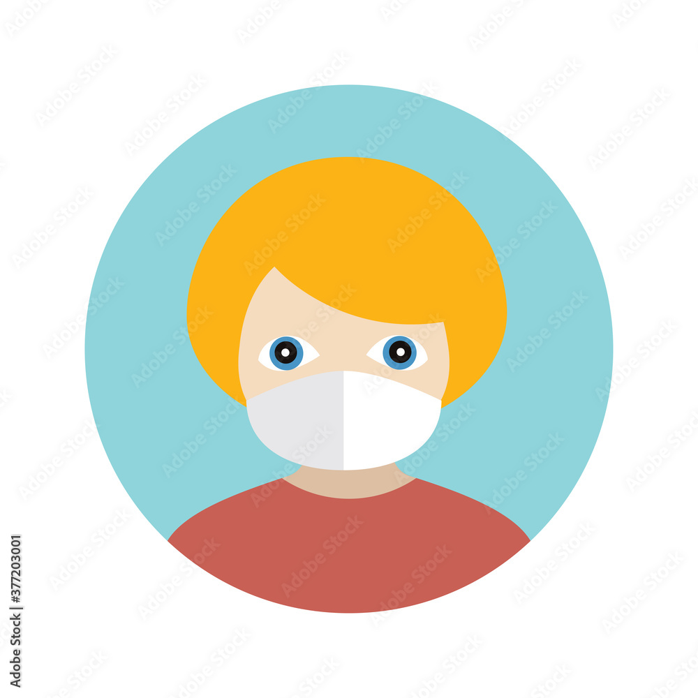 Little girl, child in a mask protecting against corona virus, covid 19. Flat vector icon. Little girl, child in a mask protecting against corona virus, covid 19. Flat vector icon.