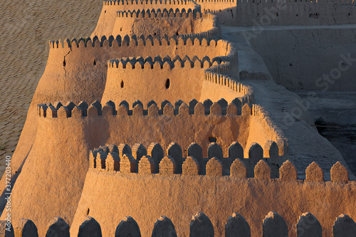 Ancient walls of the city of Khiva, Uzbekistan photo