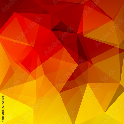 Geometric pattern  polygon triangles vector background in yellow  red tones. Illustration pattern