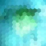 Background made of blue, green hexagons. Square composition with geometric shapes. Eps 10