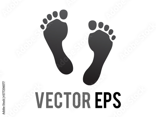 Vector two human footsteps emoji icon, showing both feet and all five toes