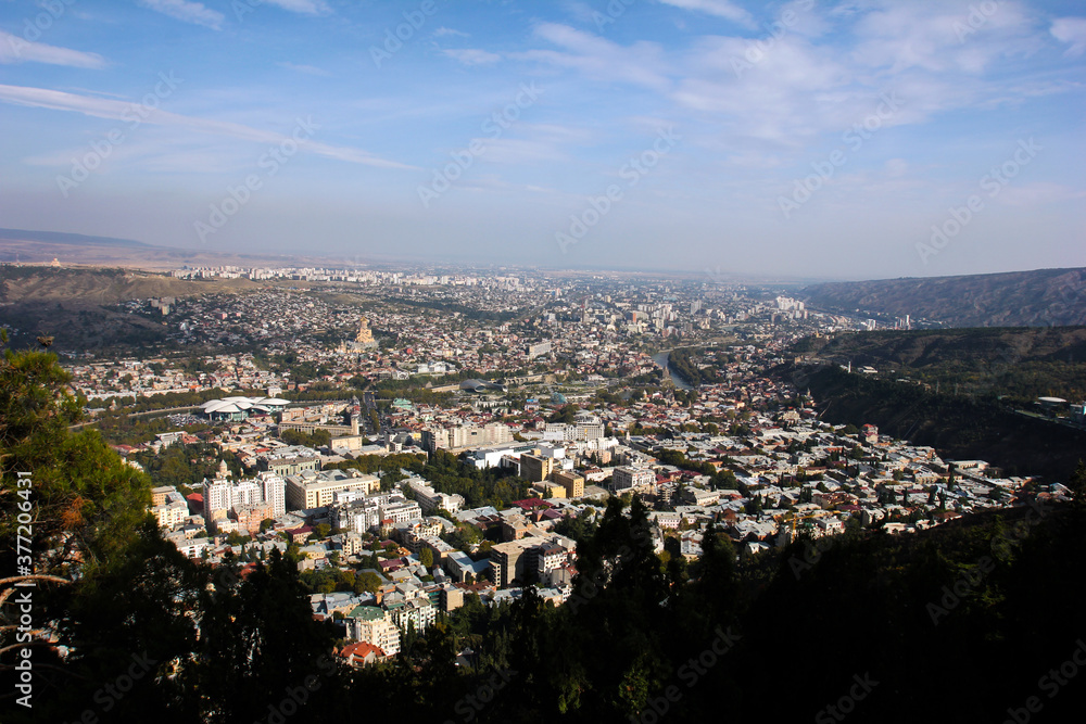Panorama of the city in the valley