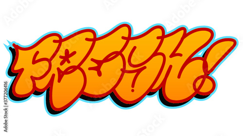 Vector fresh word lettering in urban graffiti style in customizable colors