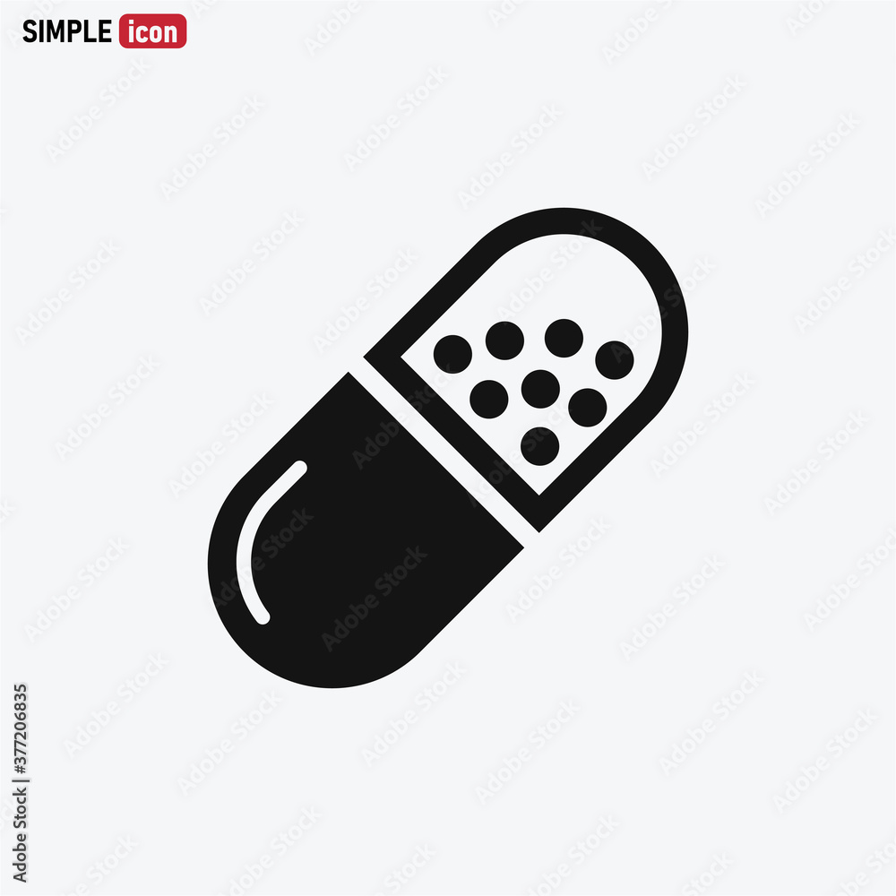 Capsule icon vector . Pill sign Capsule icon vector . Pill sign
