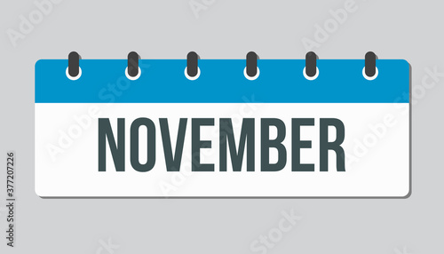 November - vector icon day calendar, autumn month