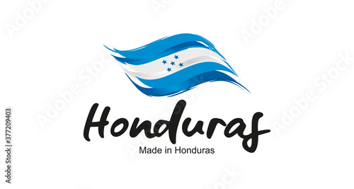 Made in Honduras handwritten flag ribbon typography lettering logo label banner