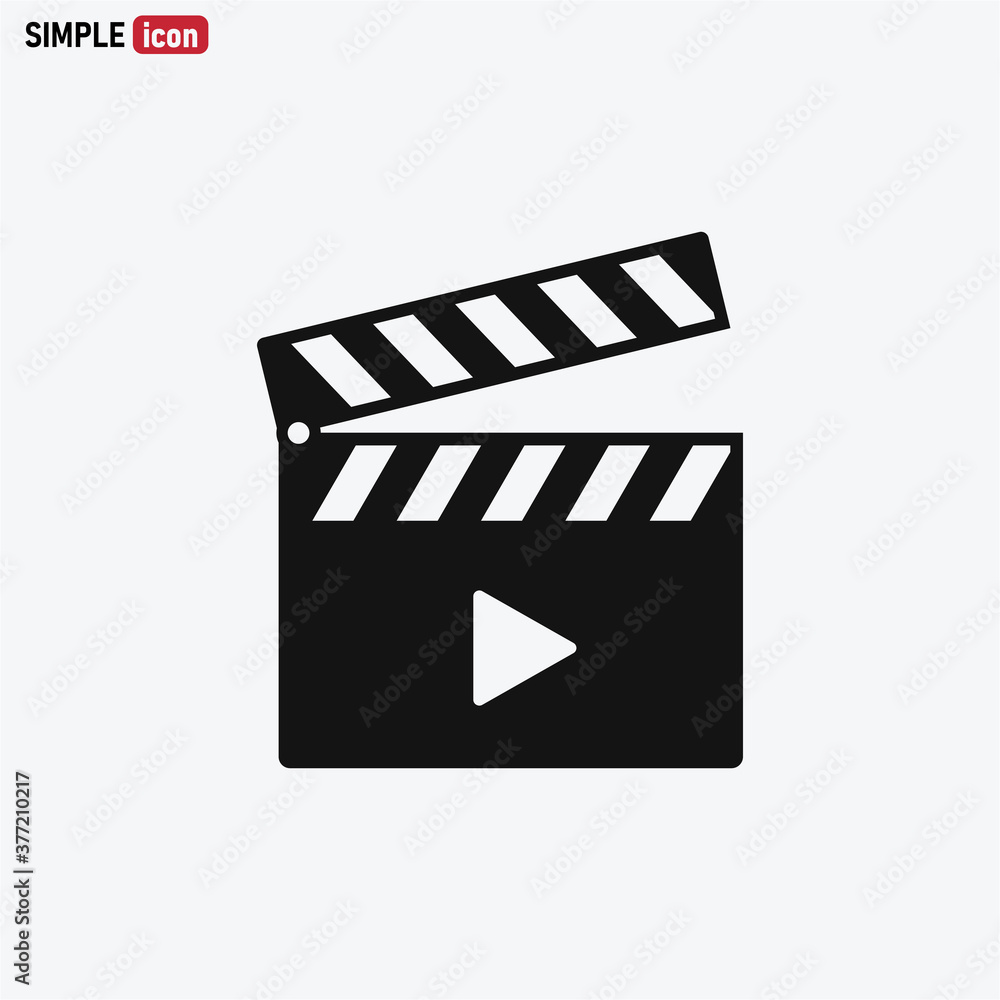 Clapperboard icon vector . Movie sign . Video