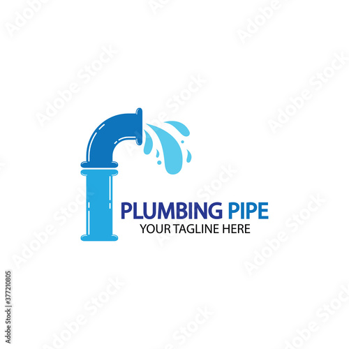 Pipe Plumbing logo vector Design Template,Plumbing logo vector design template. water pipe logo design.Leaking water logotype,Design Concept, Creative Symbol, Icon