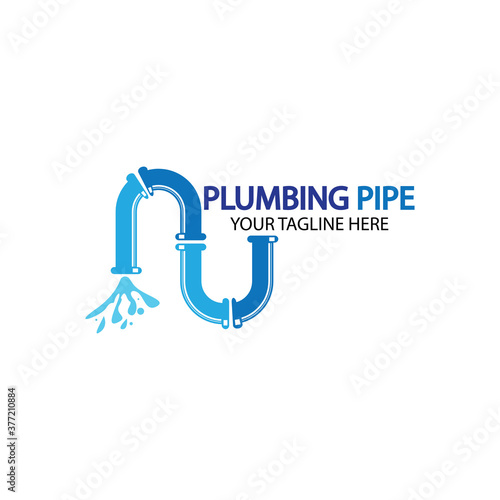 Pipe Plumbing logo vector Design Template,Plumbing logo vector design template. water pipe logo design.Leaking water logotype,Design Concept, Creative Symbol, Icon