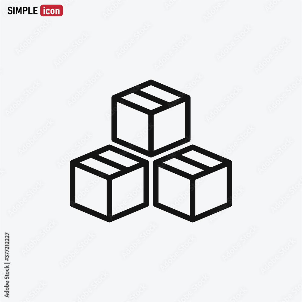 Box icon vector . Cargo sign