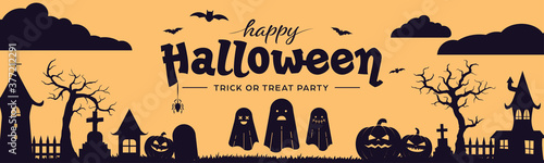 Pumpkin zombie grave typography night