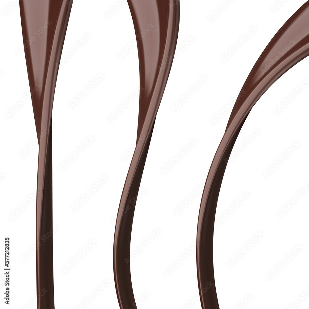 Chocolate streams isolated on a white background. Vector illustration Chocolate streams isolated on a white background. Vector illustration
