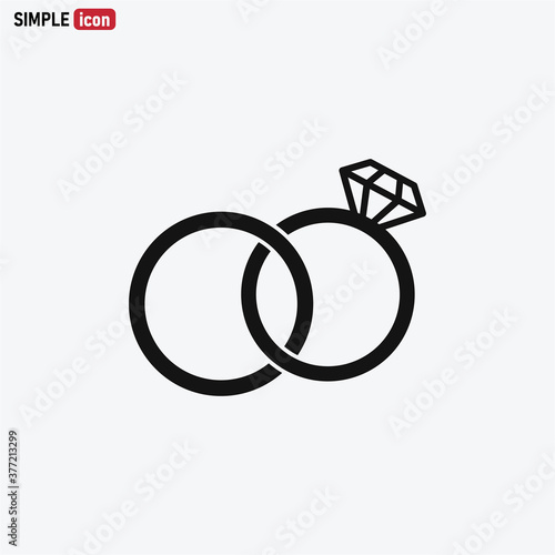 Rings icon vector . Ring sign