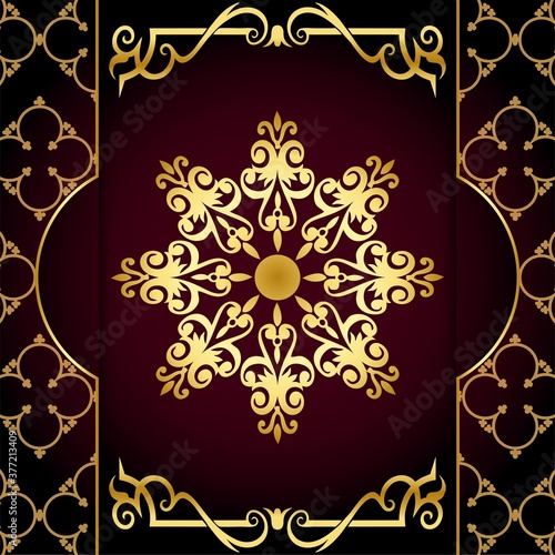 Luxury mandala background with golden ornament pattern.Premium Vector