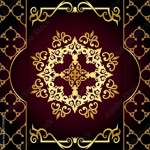 Luxury mandala background with golden ornament pattern.Premium Vector