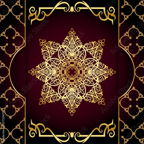 Luxury mandala background with golden ornament pattern.Premium Vector