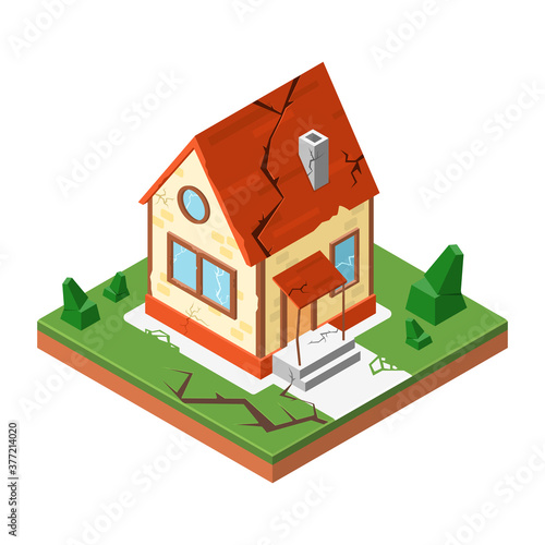Icon House in isometric style, vector illustration