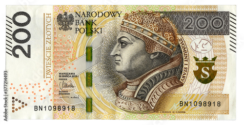 200 Polish Zlotys banknote obverse. photo