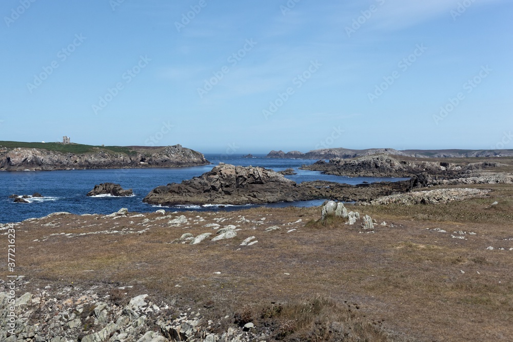 Landscape at the Northern Ouessant (Roc'h ar Vugale) island in Brittany