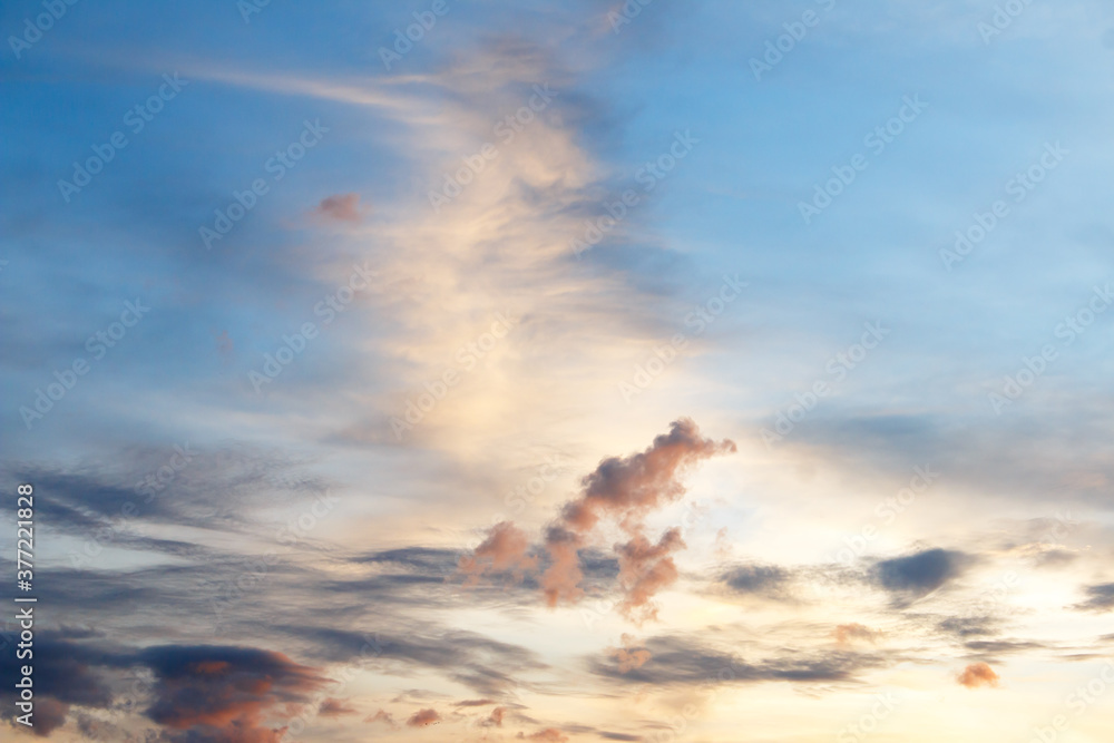 beautiful colorful sky and cloud in twilight time background