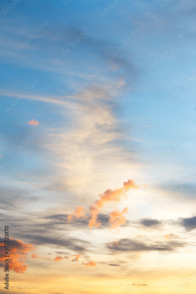 beautiful colorful sky and cloud in twilight time background