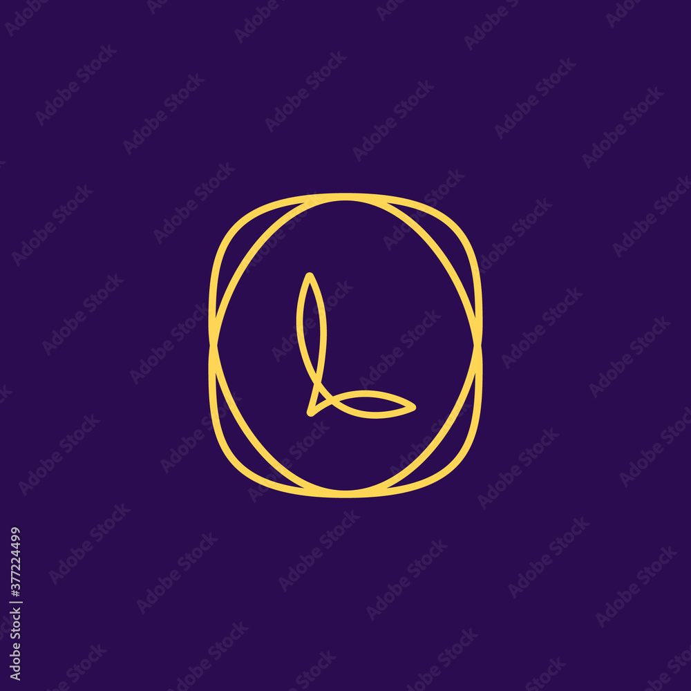 Abstract linear monogram letter L logo icon design, modern minimal ...