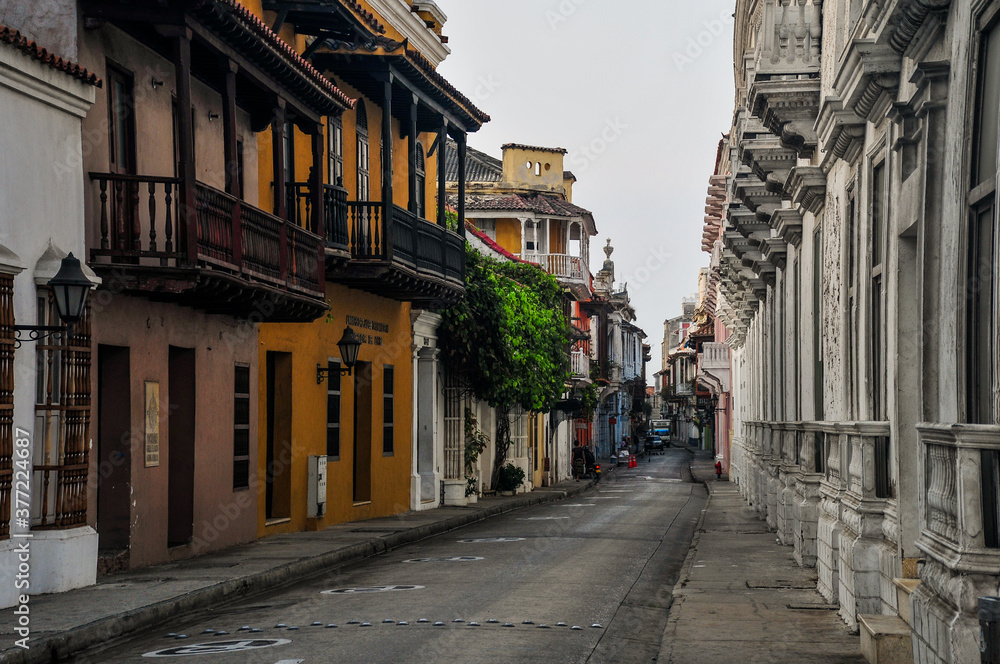 empty Cartagena street,Colombia