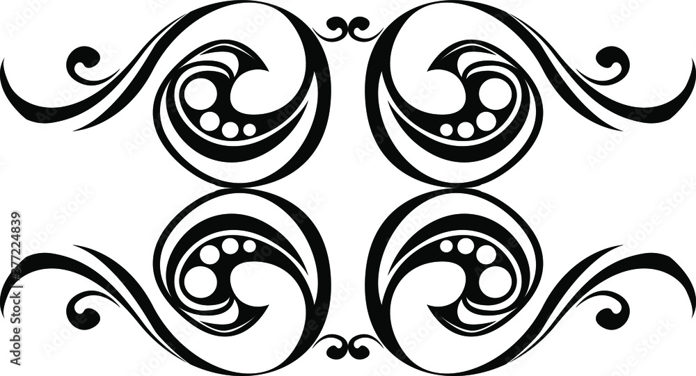 Vector Design of Black Leaf Ornaments with Nature Theme