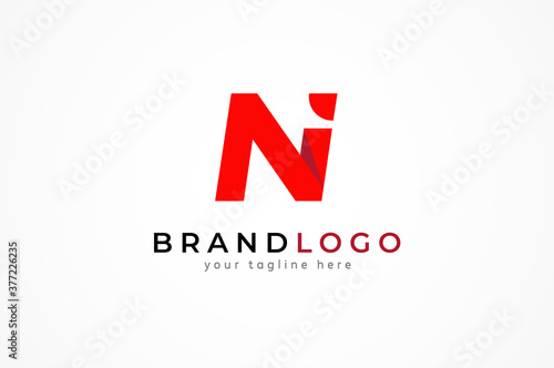 Initial Letter N and I logo, flat design logo template, vector illustration